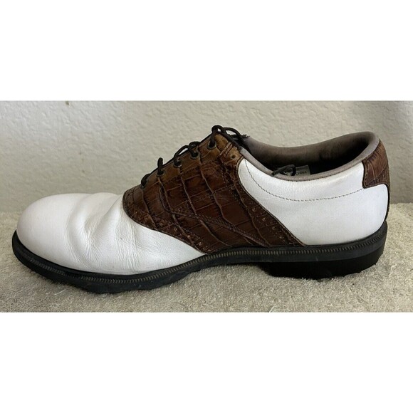 Dryjoy Men\'s Golf Shoes 9 1/2W 53712 E.C.L Leather System White And Brown main image 12